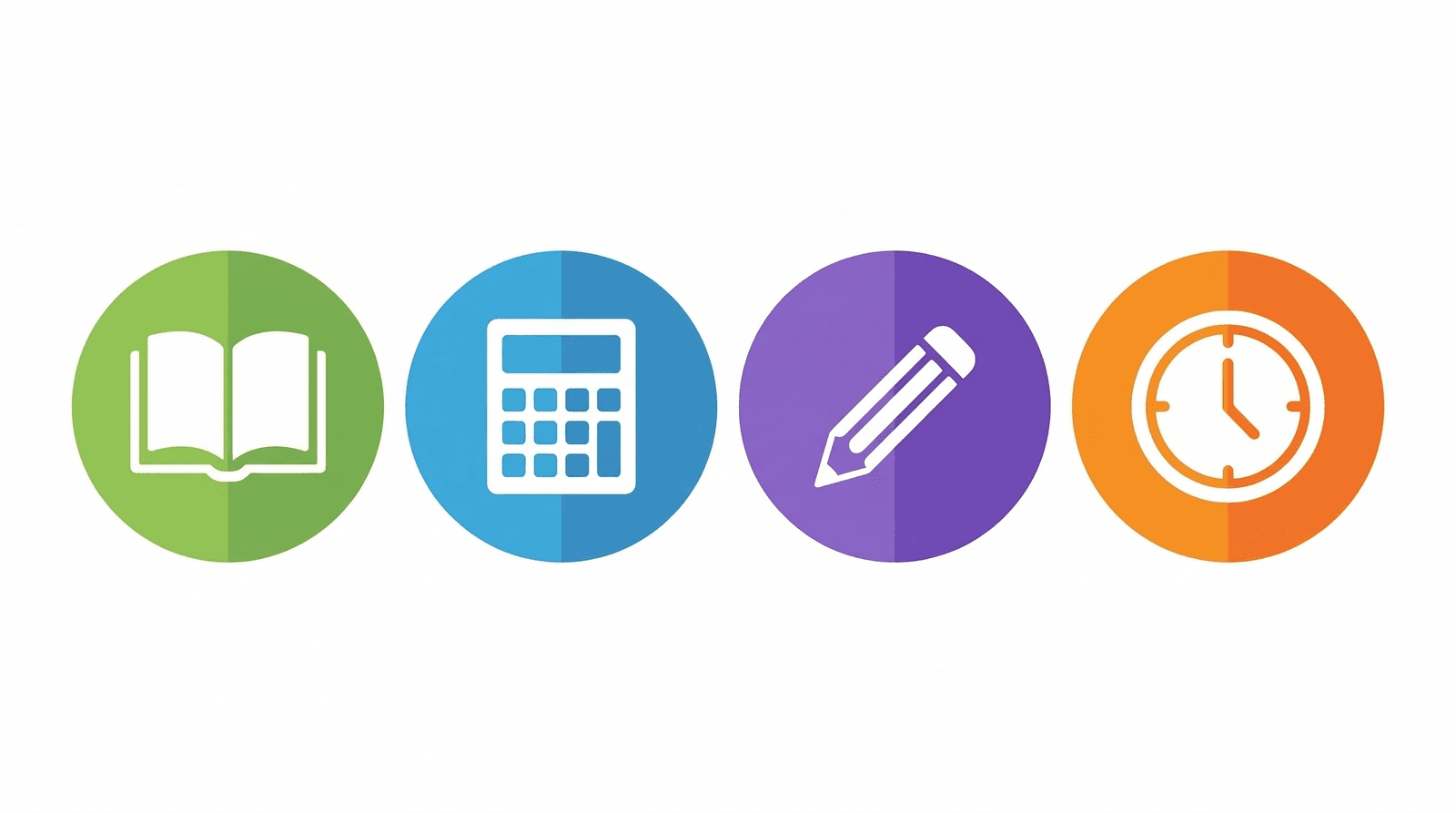 Multi-subject coverage — reading, math, writing, time